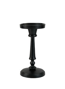 Bougeoir d'accent traditionnel et élégant pour la maison Chandelier décoratif en métal noir avec base ronde - Product Image 4