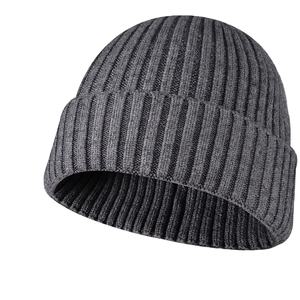 Gorro de invierno de dos tonos Unisex, gorros de punto cálidos de nueva moda con forro de piel para hombres y mujeres, estilo informal para ropa de playa - Product Image 1
