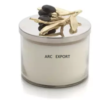 Dernière arrivée boîte à bonbons de forme ronde avec conception de feuille noire verre et métal martelé décoration de table boîte à bonbons pour la meilleure vente