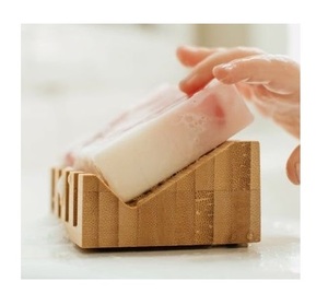 Porte-savon en bambou traditionnel fait main pour lavabo de salle de bain, plateau à savon en bois massif, écologique, antidérapant, pour un style de salle de bain classique - Product Image 4