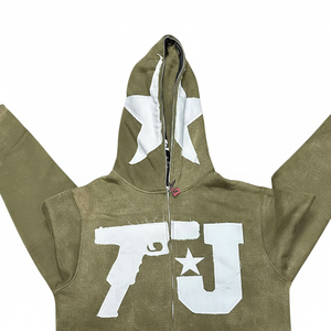 Sudadera con Capucha Unisex Nueva, Estilo Vintage, Bordado Desgastado, Felpa de Algodón, Cómoda y Cálida, Estilo Bata, Sudadera de Invierno a la Moda - Product Image 2