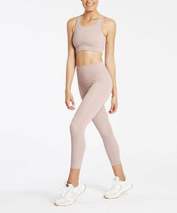 ชุดโยคะ2ชิ้นของผู้หญิงลายเรียบเนียนไร้รอยต่อ6XL นิ่มด้านหลังสูงสปอร์ตบราปรับโลโก้ได้เซ็กซี่สีพื้น - Product Image 3