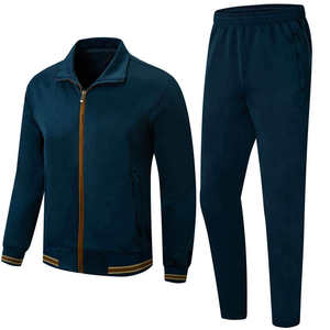 Tenues d'entraînement Survêtements à fermeture éclair Survêtements de gymnastique d'entraînement personnalisés Survêtement de sport de jogging personnalisé Survêtement noir en gros - Product Image 1