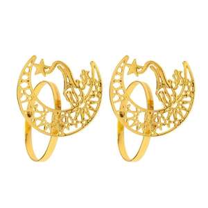 Anneau de serviette décoratif rond en acier inoxydable fait à la main, design moderne et luxueux, personnalisable pour les occasions de mariage - Product Image 2