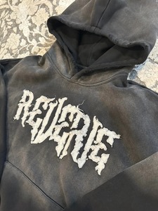 Personnalisé de haute qualité recadrée poids lourd Vintage en détresse broderie Patch unisexe 450 gsm acide lavé sweats à capuche pour hommes - Product Image 3