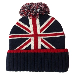 Gorro de punto orgánico personalizable con elegante bordado de diseño de bandera del Reino Unido 3D de alto perfil para viajar - Product Image 2