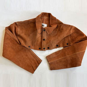 Mangas de capa de soldadura de cuero personalizadas de Color sólido Mangas de capa de soldadura largas cómodas Nuevo estilo Soldadura larga personalizable - Product Image 3