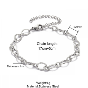 <span class=keywords><strong>Bracelet</strong></span> <span class=keywords><strong>Torsadé</strong></span> Personnalisé Tendance en Acier Inoxydable Plaqué <span class=keywords><strong>Or</strong></span> 18K, Ajustable pour Empilage, <span class=keywords><strong>Bracelet</strong></span> Ovale <span class=keywords><strong>Torsadé</strong></span> - Product Image 5