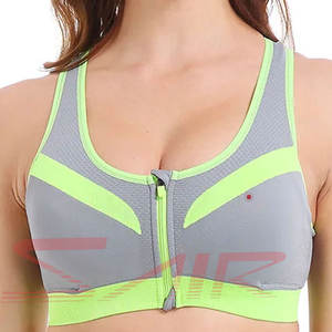 Haute qualité Fitness soutien-gorge pour femmes Sexy sans couture coton vêtements de sport Impact moyen avant fermeture éclair Yoga sport soutien-gorge nouveau ensemble Design - Product Image 6