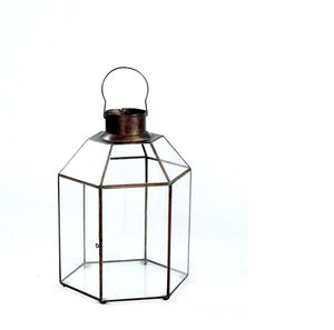 Metal <b>Terrarium</b> clear Glass Candle Table Top Lantern With Brass Finished Candle Holder <b>for</b> Decoration Handmade Items on <b>Sale</b> - Product Image 5