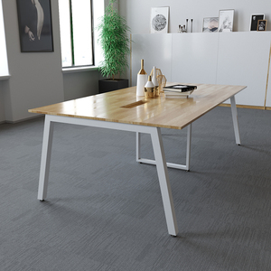Modern Minimalist 240x120 Steel Leg Conference <b>Table</b> for Hotel/<b>Office</b>/Dining Wood/MDF HBAT012 - Product Image 2