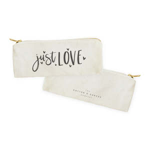 กระเป๋าใส่ดินสอผ้าแคนวาสแบบมีซิปปิด รุ่น Just Love - Product Image 2
