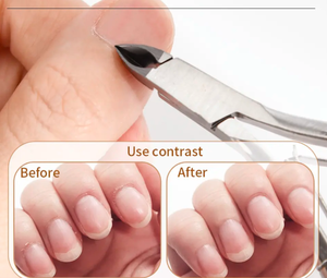 Pince à cuticules en acier inoxydable jetable professionnelle avec nouvel étui en cuir pour le soin des ongles incarnés doigts orteils - Product Image 3