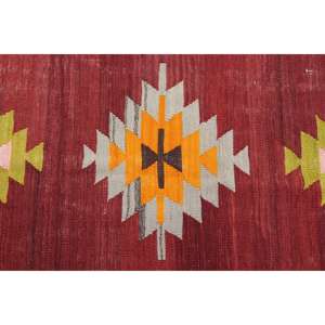 Tapis vintage, grand tapis de 5,7 x 10,4 pieds, tapis turc en laine à imprimé animal rouge - Product Image 3