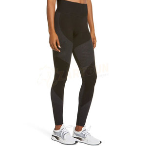 Meilleure qualité femmes sport Legging course à pied en gros conception personnalisée sans couture respirant taille moyenne sportif extensible tricoté - Product Image 1