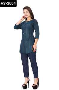 Kurtis สั้นวัสดุผ้าฝ้ายที่น่าสนใจมากที่สุดกับงานพิมพ์และมีขนาดพิเศษสำหรับสวมใส่สบายๆและทุกวันแฟนซี Kurtis สั้น - Product Image 2