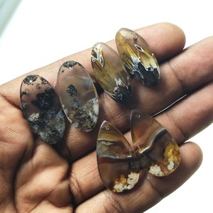 La mejor calidad Natural raro pavo ágata par pendiente fábrica taladro piedras preciosas sueltas pendientes de piedras preciosas de alta calidad - Product Image 1