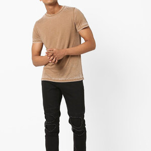 Camiseta de gran tamaño de algodón lavado ácido 100% Vintage para hombre, ropa de calle desgastada con logotipo personalizado, hombro caído, estampado DTG de punto - Product Image 4