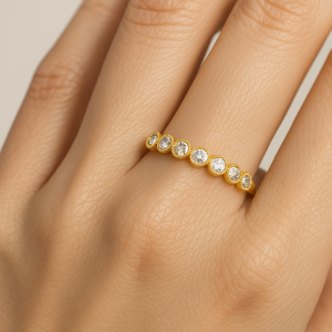 18K Solid Gold Ethnic Brilliant Carat Natural Diamond Engagement Wedding <b>Ring</b> <b>Women</b> Classy Round Diamonds <b>Set</b> In 18k - Product Image 2