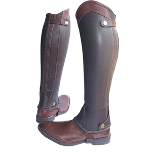 Chaparreras de Montar a Caballo Profesionales para Hombre, de Media Piel, con Cierre Delgado, Protección para Caballos, Impresión de Logotipo Personalizado, Ligeras - Product Image 1