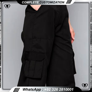 Venta al por mayor Cargo Pant Men Jogging Track Cargo Pants Custom Cotton Slim Fit Stacked Pants Cargo Pants For Men - Product Image 4