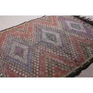 2.9x3.7 ft Turkish Rug Vintage Small Rug <b>Red</b> Patchwork <b>Wool</b> Eco Friendly Latex Backing Rug - Product Image 2