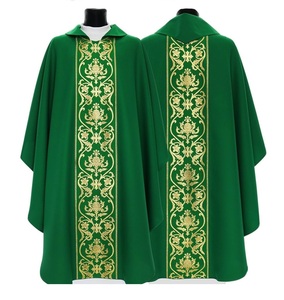 Conception OEM ODM personnalisée de vêtements de père Robes Chasuble de conception de broderie rouge vert violet - Product Image 4