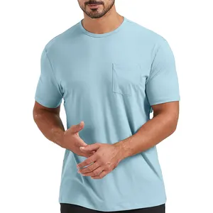 Hemelsblauwe Kleur Gemaakt In Pakistan Hoge Kwaliteit Mannen Snel Droog T-Shirts Oem Service Best Verkopende Meest Veeleisende T-Shirts Verkoop