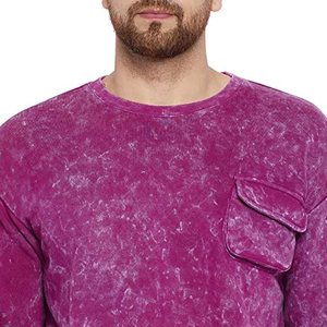 Best Quality Wholesale Latest Design Plain Men Acid Washed Tracksuit Low Prices Solid Custom Made Men Acid Washed Tracksuit New - Product Image 5