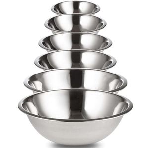 Tazón para mezclar ensaladas y frutas de acero inoxidable, juego de vajilla de cocina redonda para restaurante, fiesta, tazón de Metal comercial - Product Image 1