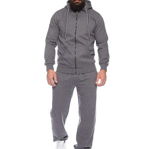 Conjunto Deportivo de 2 Piezas para Hombre, con Forro Polar, Cierre Completo, Secado Rápido, Transpirable, de Poliéster/Algodón, para Gimnasio, Correr y Hacer Ejercicio - Product Image 2
