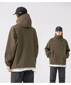 OEM diseño personalizado al aire libre chaquetas sueltas de color sólido cortavientos chaqueta de hombre - Product Image 4