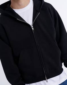 Sudaderas con capucha personalizadas para hombre, sudaderas con capucha funcionales con doble cremallera de gran tamaño, ropa de calle, sudaderas con capucha con cremallera en blanco y hombros caídos para hombre - Product Image 1
