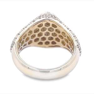 Fournisseur indien Bague élégante en or et diamant à surface polie avec pierres CZ scintillantes et légère pour filles Look moderne - Product Image 2
