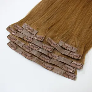 100% Raw Clip Ins Human Hair Extensions Remy Hair Silky Straight Wave All Colors