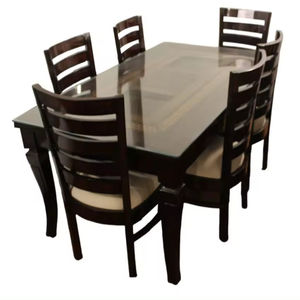 โต๊ะอาหารไม้พร้อมเก้าอี้ 6 ตัว - Product Image 1