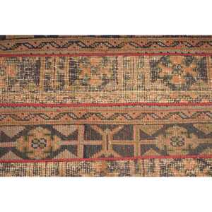 Vintage Turkish Rug, 2.4x2.8 ft Rug, <b>Brown</b> Striped <b>Wool</b> Rug - Product Image 5