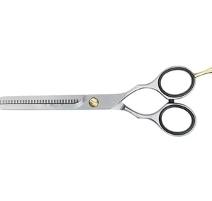 Ciseaux amincissants pour salon de beauté Finition Dall Acier allemand 32 dents chromé avec repose-doigt réglable - Product Image 5