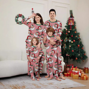 Conjunto de Pijamas de Inverno Térmicos Tricotados para Família com Cintura Elástica e Mangas Longas - Nova Chegada de Roupas de Dormir - Product Image 1