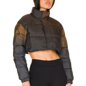 Vestes d'hiver matelassées pour femmes, style crop, grande taille, longues, imperméables, respirantes, OEM. - Product Image 4