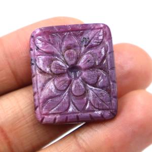 ทับทิมแกะสลักพลอยทับทิมสีแดงธรรมชาติอัญมณีแกะสลักด้วยมือหินหลวมผู้ผลิตสำหรับเครื่องประดับหิน - Product Image 1