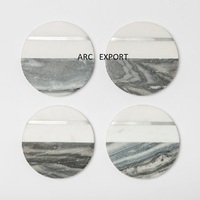 Nouveaux sous-verres de table fantaisie demi-blanc et demi-gris forme ronde classique avec sous-verre de décoration en métal transparent à un prix raisonnable