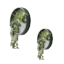 Pot de jardinière suspendu design plateau rond avec patine fini métal jardinières murales avec fini rouille pour balcon salon - Product Image 2