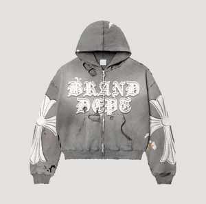 เสื้อฮู้ดแบรนด์ธรรมดาสำหรับทุกเพศ380Gsm 480 GSM เสื้อฮู้ดผ้าเฟรนช์เทอร์รี่ปักลาย - Product Image 5