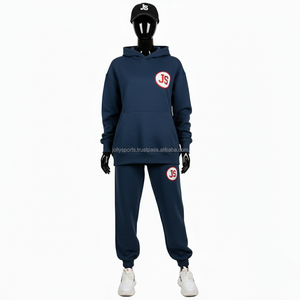 <b>Women</b> Premium <b>Fleece</b> Tracksuit 320 GSM Soft Cotton Polyester Fabric <b>Navy</b> Blue Custom Logo Embroidery Tracksuits Plus size - Product Image 1