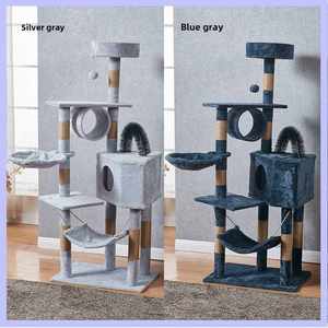 Torre rascadora para gatos de Interior de lujo, grandes estantes de escalada de madera para Halloween y Navidad, embalados en cartón - Product Image 4