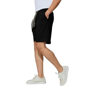Pantalones cortos de entrenamiento atléticos informales para hombre de alta calidad al por mayor 100% algodón sólido ajuste holgado diseño de cordón de moda teñido liso - Product Image 2