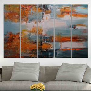 ผ้าใบพิมพ์ลาย: ภาพวิวทิวทัศน์ฤดูใบไม้ร่วง ศิลปะติดผนังแบบนามธรรมสมัยใหม่ ชุดผ้าใบ 5 ชิ้น - Product Image 1