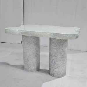 Mesa de centro con acento de hierro tallado de estilo moderno hecho a mano, diseño moteado, novedad, decoración creativa para el hogar, bodas, India SH - Product Image 4