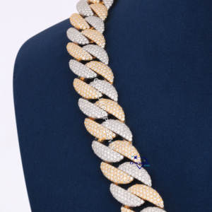 Colgante artesanal de Plata de Ley 925 cultivado en laboratorio, cadena de dos tonos de Hip Hop helado, conjunto de collares de diseño personalizado de rodio, regalo - Product Image 6